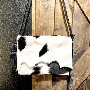 NWT American Darling Black & White Cowhide Leather Bsg